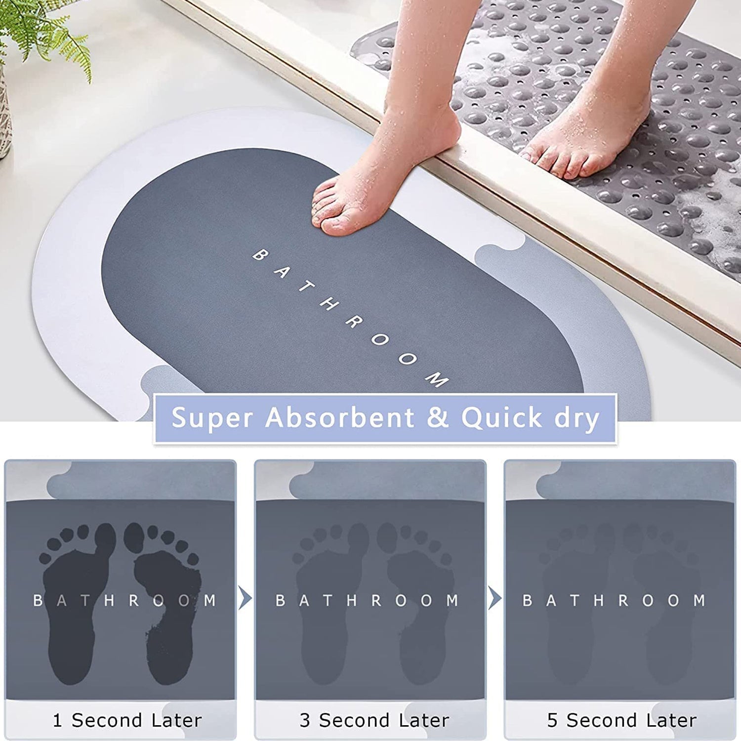 Soft floor mat for quick drying and comfort Soft floor mat for quick drying and comfort